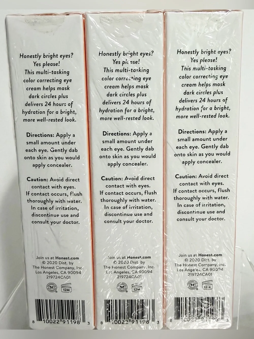 {Set of 3} HONEST Beauty Bright Eyes TINTED EYE CREAM, Terracotta - New in Box